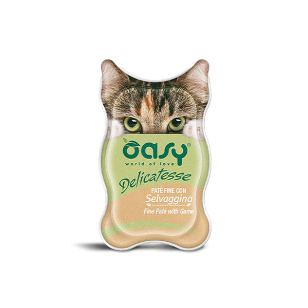 Oasy Delicatesse Busta 85G - Umido Gatto - Patè fine con Selvaggina