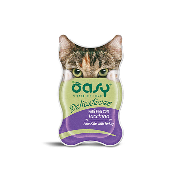 Oasy Delicatesse Busta 85G - Umido Gatto - Patè fine con Tacchino