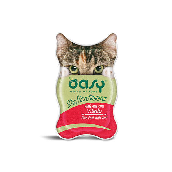 Oasy Delicatesse Busta 85G - Umido Gatto - Patè fine con Vitello