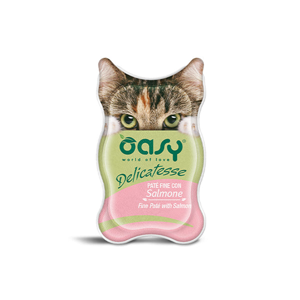 Oasy Delicatesse Busta 85G - Umido Gatto - Patè fine con Salmone