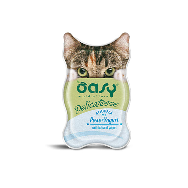 Oasy Delicatesse Busta 85G - Umido Gatto - Patè fine con Pesce e Yogurt