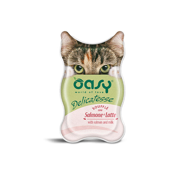 Oasy Delicatesse Busta 85G - Umido Gatto - Patè fine con Salmone e Latte