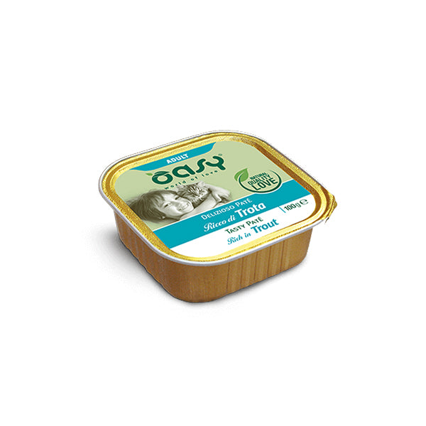 Oasy Umido Gatto DELIZIOSO PATÉ - 100gr - Adult Ricco di Trota