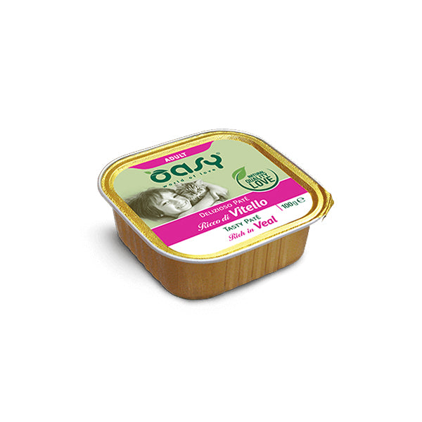 Oasy Umido Gatto DELIZIOSO PATÉ - 100gr - Adult Ricco di Vitello