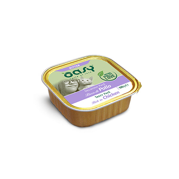 Oasy Umido Gatto DELIZIOSO PATÉ - 100gr - Kitten Ricco di Pollo