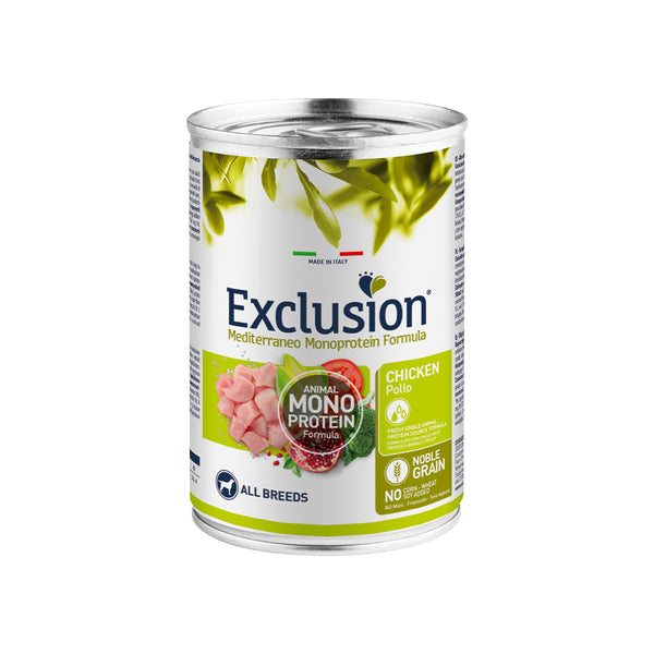 Exclusion Mediterraneo Umido Cane Adult Monoprotein pollo ALL BREEDS 400gr