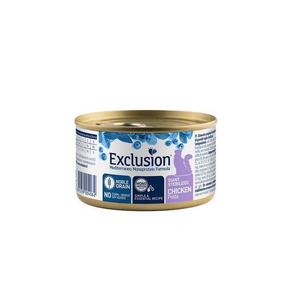 EXCLUSION MEDITERRANEO Monoproteic umido gatto giant sterilizzato al pollo