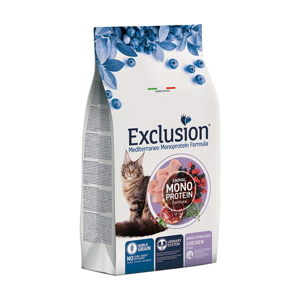 EXCLUSION MEDITERRANEO Monoproteic gatto giant sterilizzato al pollo