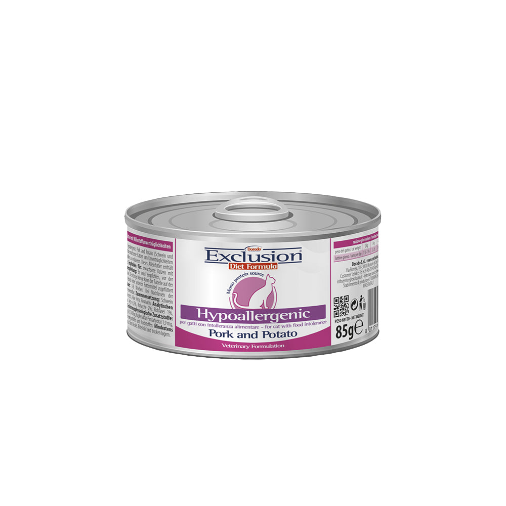 EXCLUSION MONOPROTEIN VET DIET HYPOALLERGENIC Umido gatto maiale e patate