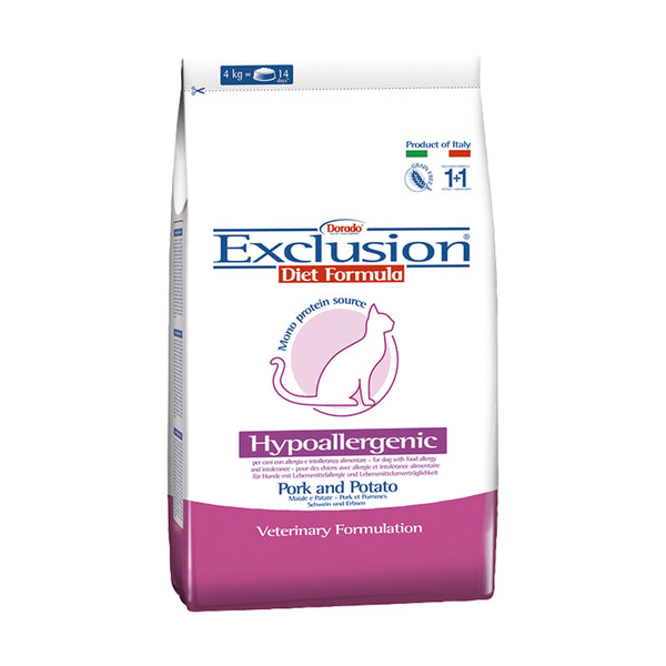 EXCLUSION MONOPROTEIN VET DIET HYPOALLERGENIC Per gatto con maiale e patate