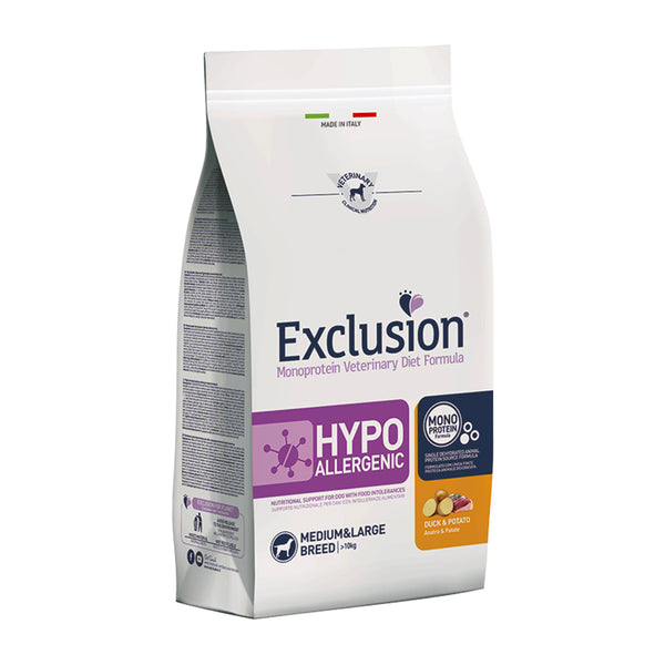 EXCLUSION MONOPROTEIN VET DIET HYPOALLERGENIC pesce e patate medium e large breed