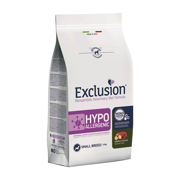EXCLUSION MONOPROTEIN VET DIET CANE HYPOALLERGENIC cavallo e patate SMALL BREED