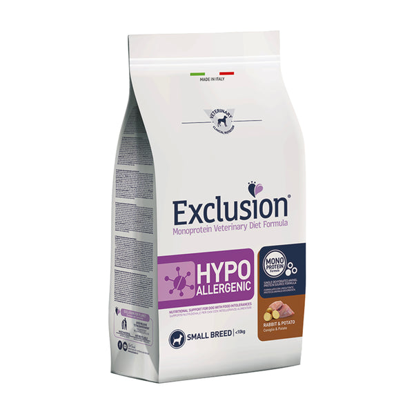 EXCLUSION MONOPROTEIN VET DIET  HYPOALLERGENIC coniglio e patate SMALL BREED
