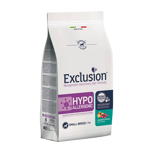 EXCLUSION MONOPROTEIN VET DIET CANE HYPOALLERGENIC cervo e patate SMALL BREED