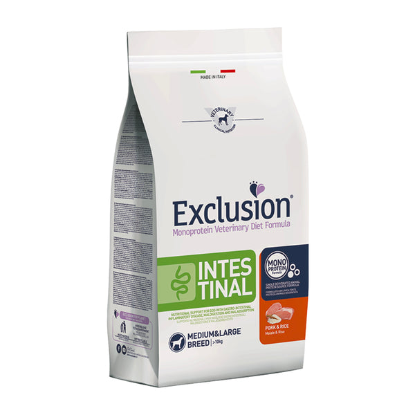 EXCLUSION MONOPROTEIN VET DIET  INTESTINAL maiale e riso MEDIUM&LARGE BREED