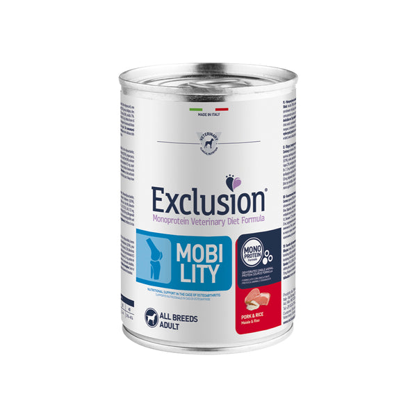 EXCLUSION MONOPROTEIN VET DIET MOBILITY Umido maiale e riso ALL BREEDS 200/400gr