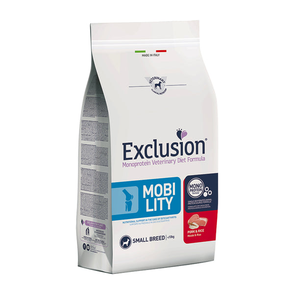 EXCLUSION MONOPROTEIN VET DIET MOBILITY maiale e riso SMALL BREED ADULT