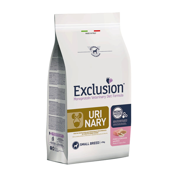 EXCLUSION MONOPROTEIN VET DIET URINARY maiale sorgo e riso SMALL BREED