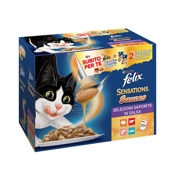 FELIX Sensations Sauces Gatto confezioni assortite & Snack FELIX Party Mix Omaggio