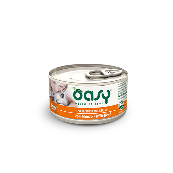 Oasy GUSTOSA MOUSSE Umido Gatto 85gr con Manzo