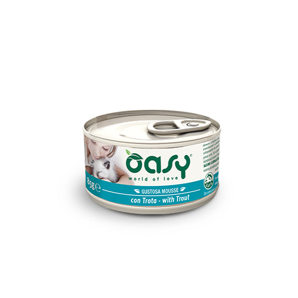 Oasy GUSTOSA MOUSSE Umido Gatto 85gr con Trota