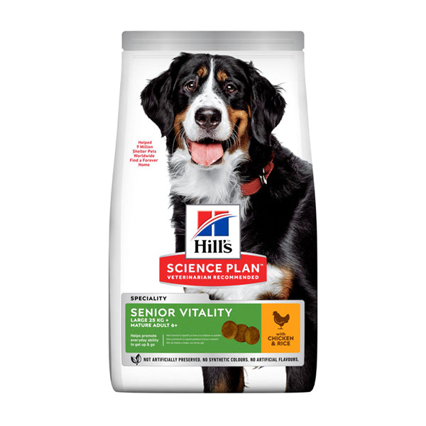HILL'S SCIENCE PLAN Senior Vitality Large Breed Mature Adult 6+ Alimento per Cani con Pollo e Riso