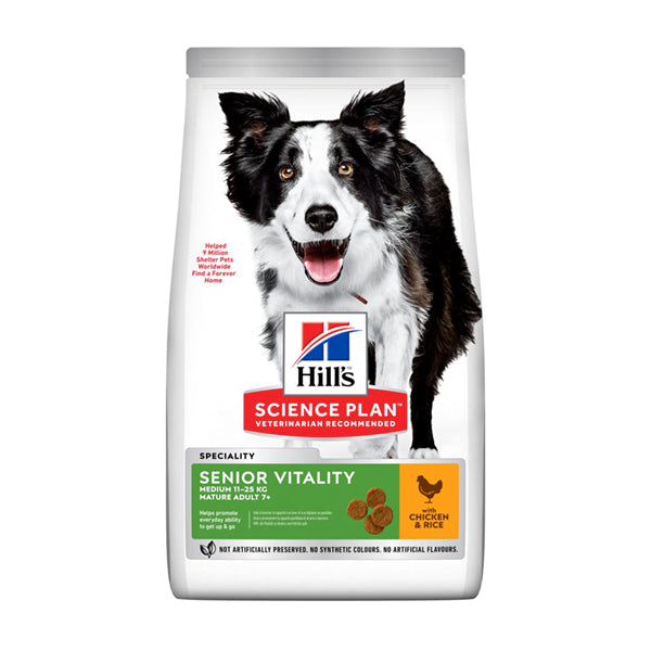 HILL'S SCIENCE PLAN Senior Vitality Medium Mature Adult 7+ Alimento per Cani con Pollo e Riso