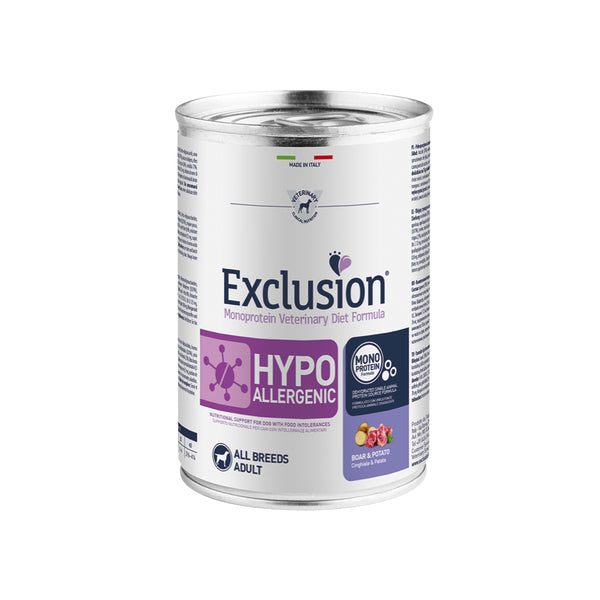 EXCLUSION MONOPROTEIN VET DIET HYPOALLERGENIC Umido cinghiale e patate ALL BREEDS 200/400gr