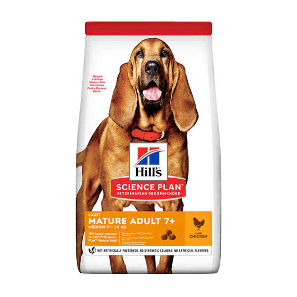 Hill's Science Plan Light Medium Mature Adult 7+ Alimento per Cani con Pollo