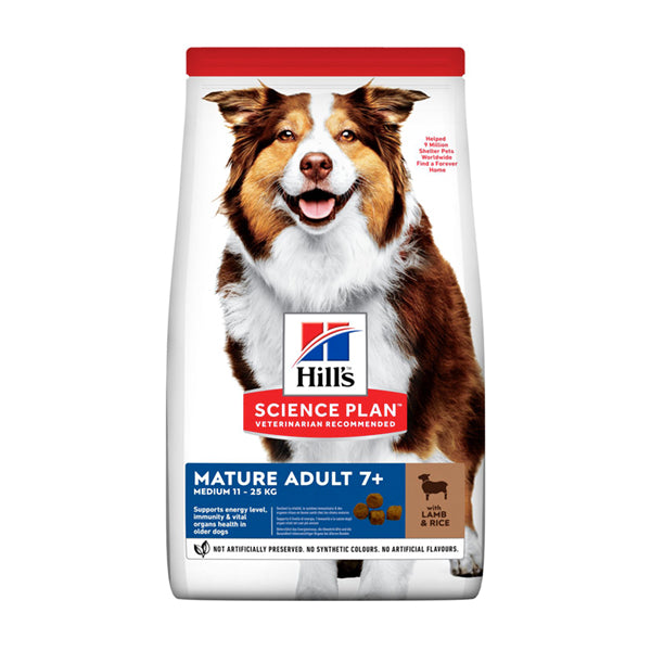 Hill's Science Plan Medium Mature Adult 7+ Alimento per Cani con Agnello e Riso