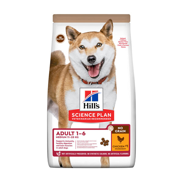 Hill's Science Plan NO GRAIN MEDIUM ADULT Alimento per Cani con Pollo