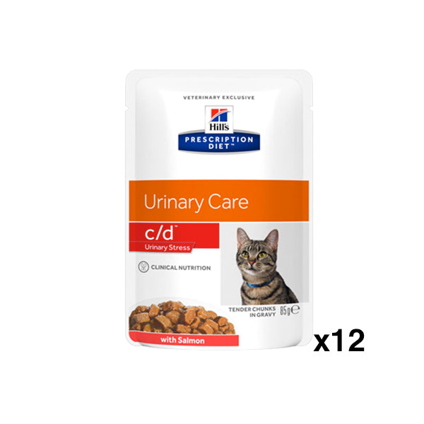 Hill's™ Prescription Diet™ c/d™ Urinary Stress Alimento per Gatti con Salmone 12 Bustine