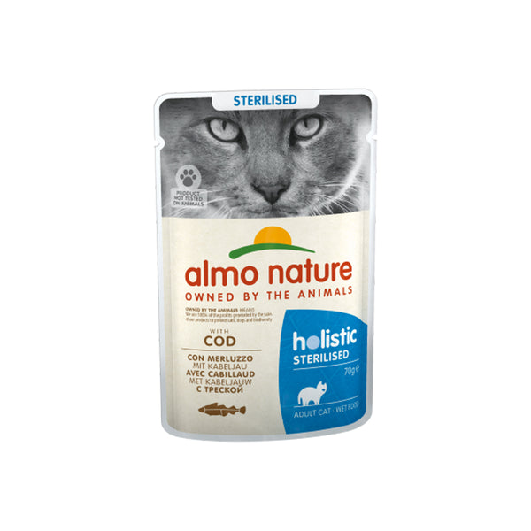 Almo Nature Cat Holistic Sterilised 70G con Merluzzo