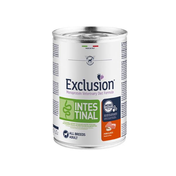 EXCLUSION MONOPROTEIN VET DIET INTESTINAL Umido cane maiale e riso ALL BREEDS ADULT  200/400gr