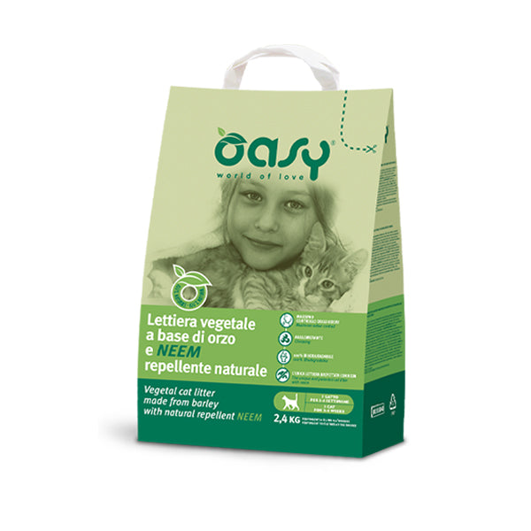 OASY LETTIERA VEGETALE • ORZO e NEEM, repellente naturale
