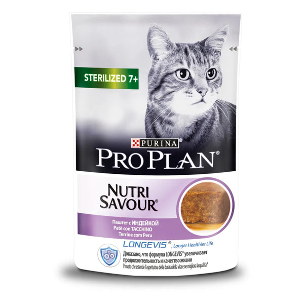 Purina Pro Plan Cat Senior Sterilised Busta 85G - umido gatto - tacchino