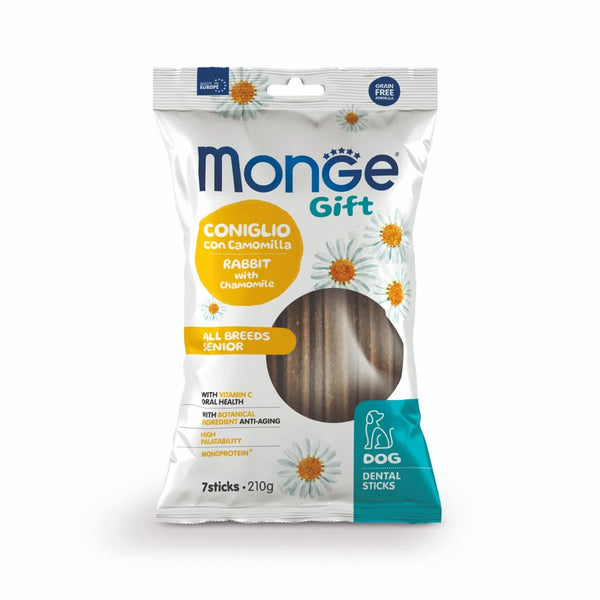 Monge Gift Dental Sticks Senior al Coniglio con camomilla cane