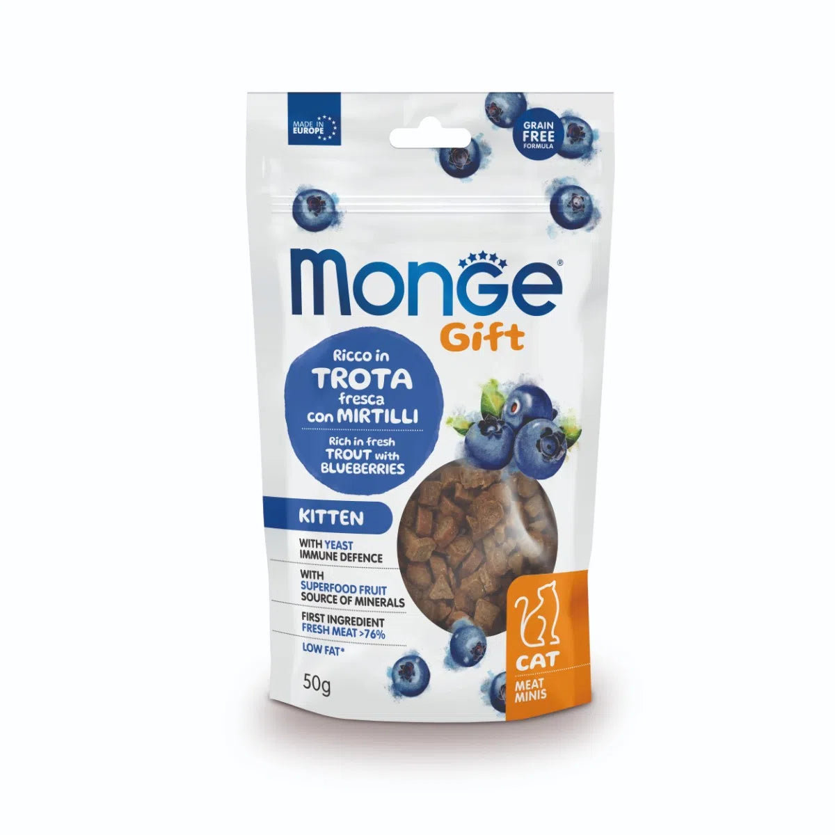 Monge Gift Ricco in Trota Fresca con Mirtilli Gatto Kitten