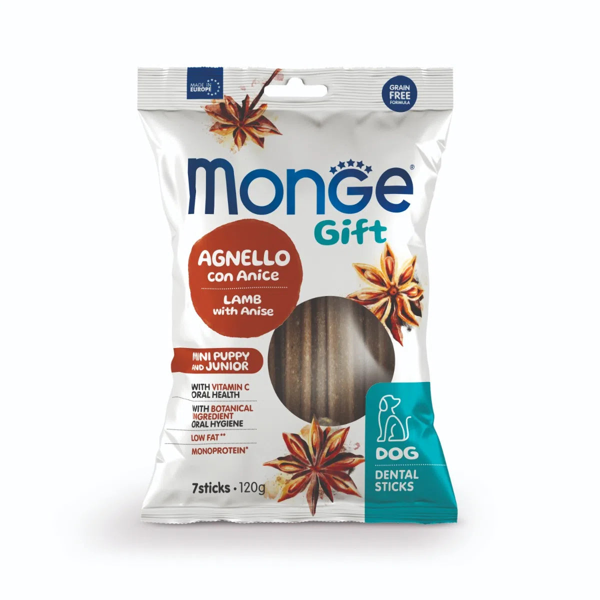 Monge Gift Dental Sticks puppy mini al Agnello con Anice