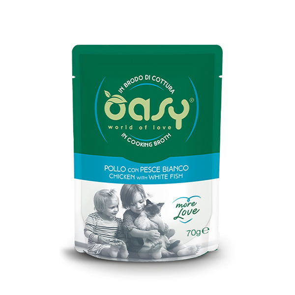 Oasy MORE LOVE Gatto 70g • Pollo con Pesce Bianco