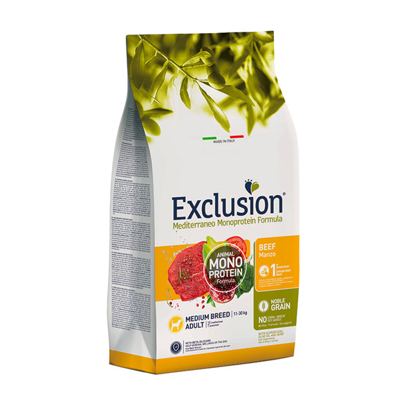 EXCLUSION MEDITERRANEO Monoproteic adult medium al manzo BREED