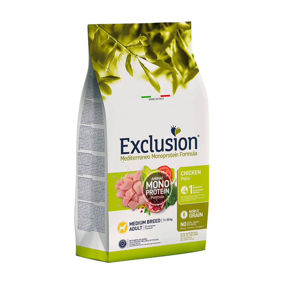 EXCLUSION MEDITERRANEO Monoproteic adult medium al pollo BREED