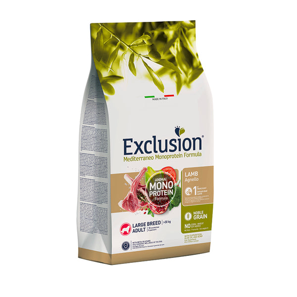 EXCLUSION MEDITERRANEO Monoproteic Adult large all'agnello BREED