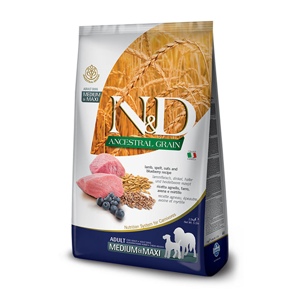 Farmina N&D Ancestal Grain Agnello e Mirtillo Adult Medium/Maxi