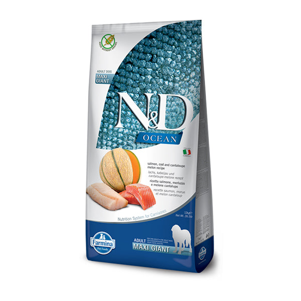 Farmina N&D Ocean Canine Salmone, Merluzzo e Melone Adult Maxi Giant