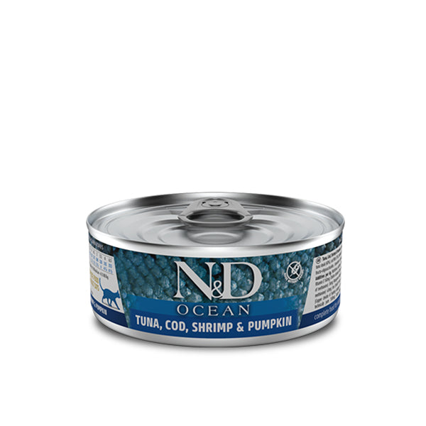 Farmina Umido Gatto N&D Ocean Tonno, Gamberetto e Zucca 70gr