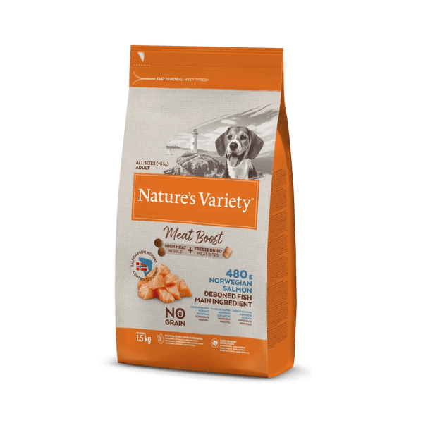 Nature's Variety Cane Adult All Size Meat Boost Salmone Norvegese 1,5kg