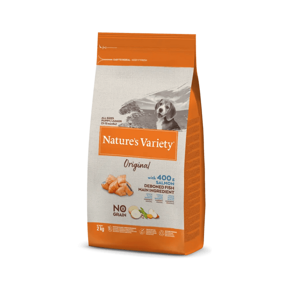 Nature's Variety Original No Grain Puppy Junior all size al salmone