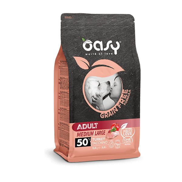 Oasy Dog GRAIN FREE - Adult Medium Large Tacchino