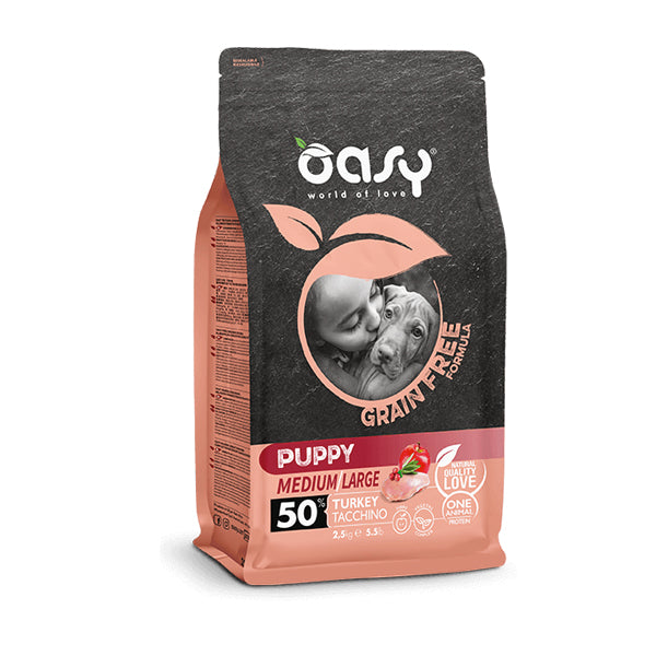 Oasy Dog GRAIN FREE - Puppy Medium Large Tacchino